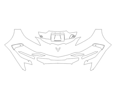 corvette 3M Clear Bra Bumper Precut PPF Diagram