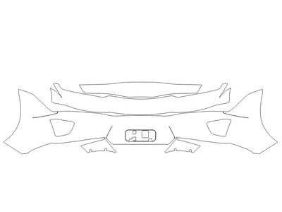 corvette 3M Clear Bra Door Cup Precut PPF Diagram