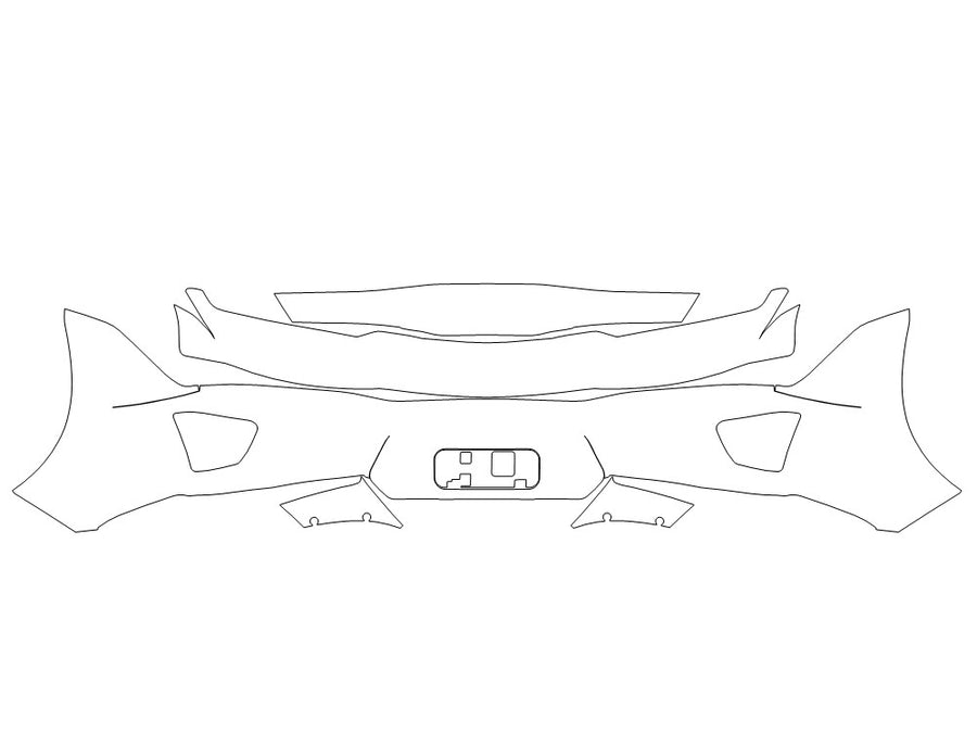 corvette 3M Clear Bra Door Cup Precut PPF Diagram
