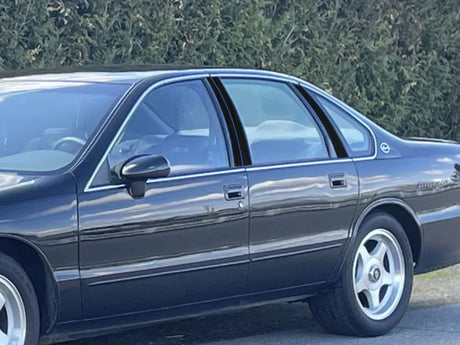chevrolet impala 1994-1996 Brushed Aluminum Black Pillar Cover Diagram