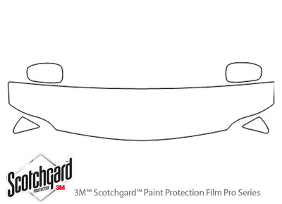 malibu 3M Clear Bra Hood Precut PPF Diagram