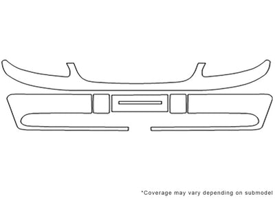 malibu Avery Dennison Clear Bra Bumper Precut PPF Diagram