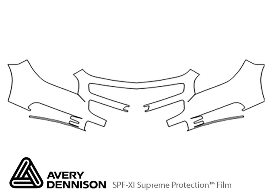 malibu Avery Dennison Clear Bra Bumper Precut PPF Diagram