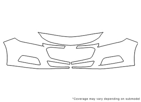 malibu Avery Dennison Clear Bra Bumper Precut PPF Diagram