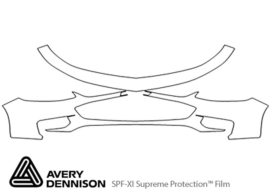 malibu Avery Dennison Clear Bra Bumper Precut PPF Diagram
