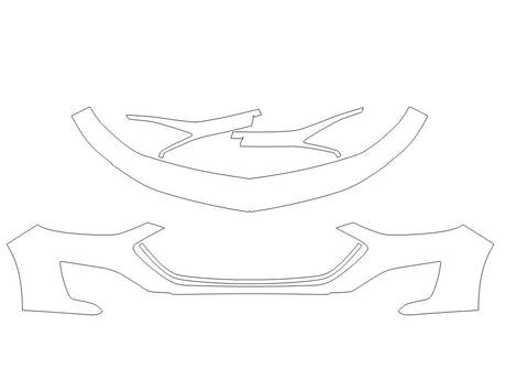 malibu Avery Dennison Clear Bra Bumper Precut PPF Diagram