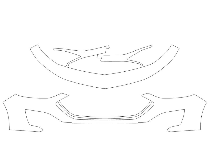 malibu Avery Dennison Clear Bra Bumper Precut PPF Diagram