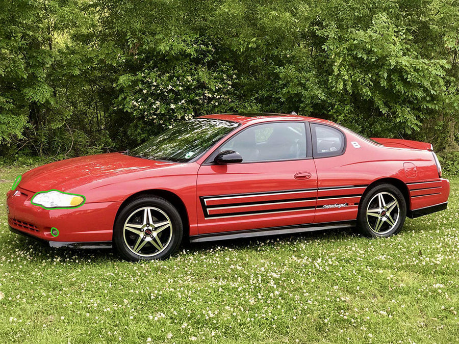 chevrolet monte carlo 2000-2005 Headlight Protection Installation Location