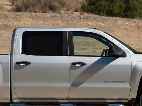 chevrolet silverado 2014-2018 (1500 crew / extended cab) Brushed Aluminum Black Pillar Cover Diagram