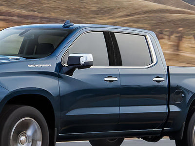 chevrolet silverado 2019-2024 (1500 regular cab) Brushed Aluminum Black Pillar Cover Diagram