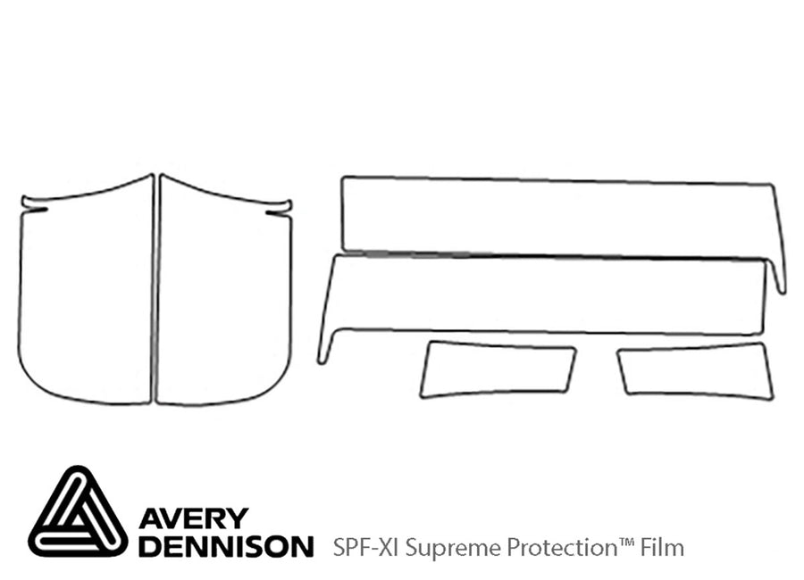 silverado Avery Dennison Clear Bra Door Cup Precut PPF Diagram