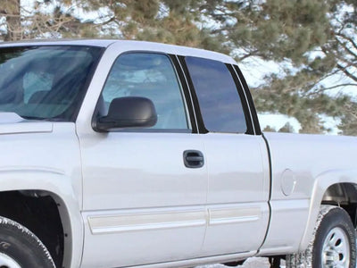 chevrolet silverado 2000-2006 (regular / crew cab) Brushed Aluminum Black Pillar Cover Diagram