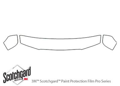 silverado 3M Clear Bra Hood Precut PPF Diagram