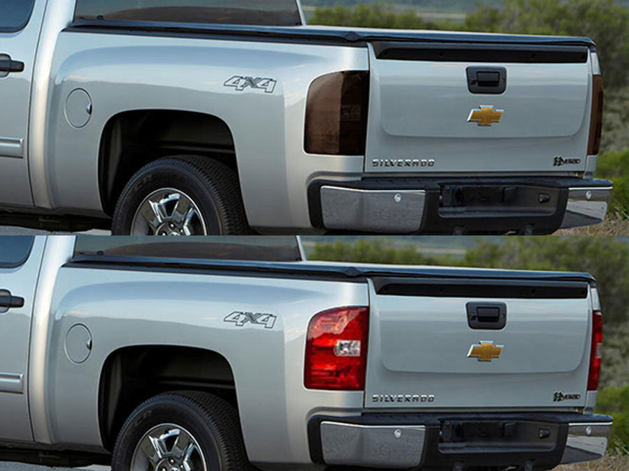 silverado Before and After Smoked Taillights
