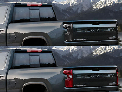 silverado Before and After Smoked Taillights