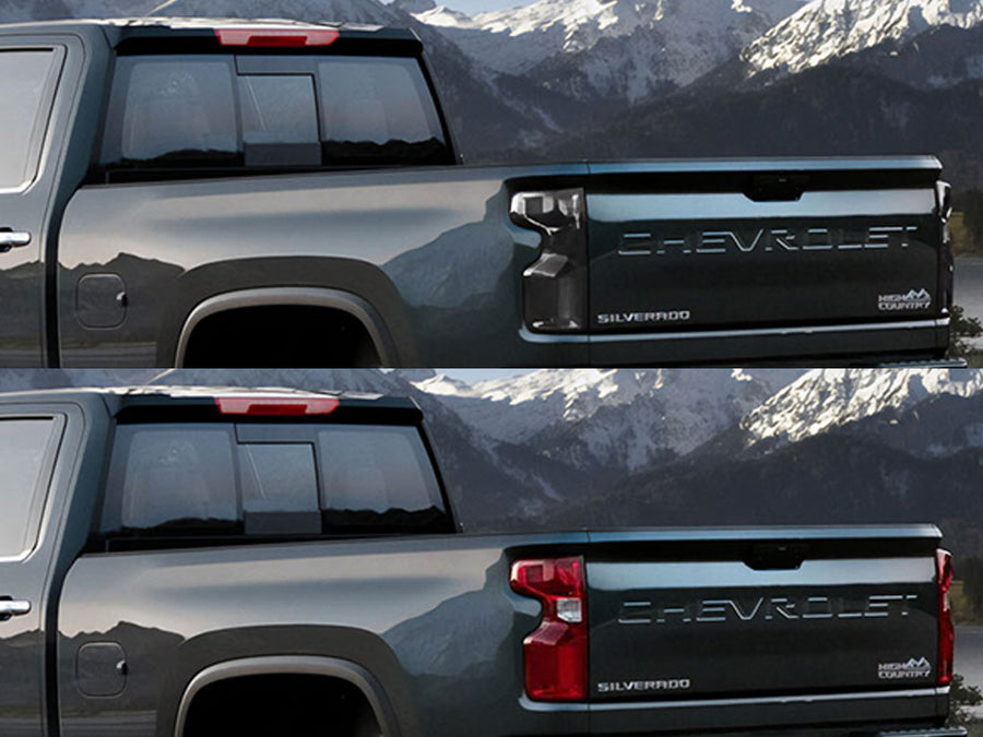 silverado Before and After Smoked Taillights