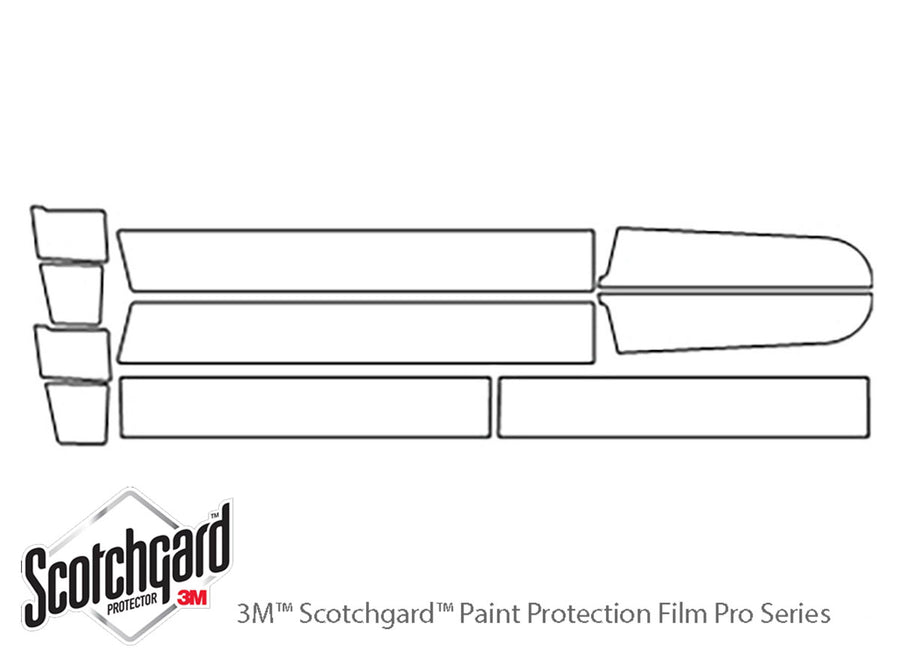 suburban 3M Clear Bra Door Cup Precut PPF Diagram