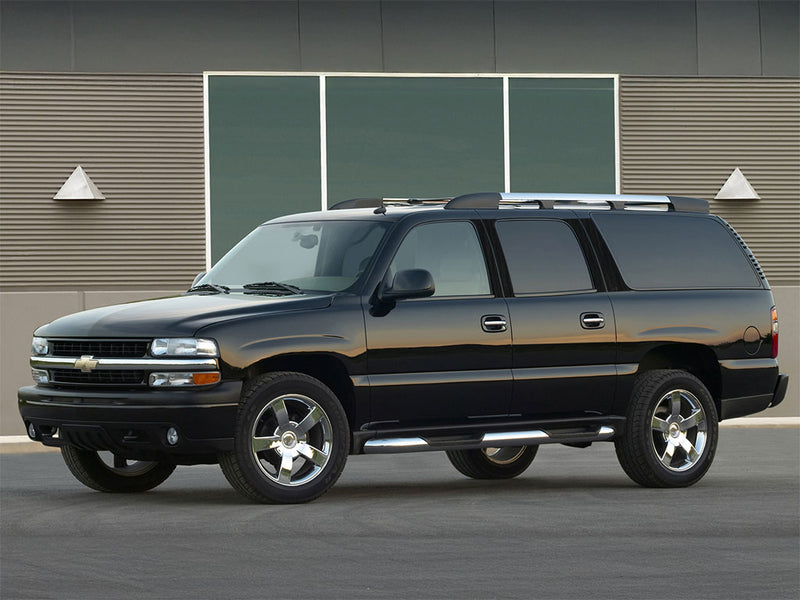 chevrolet suburban 2000-2006 (1500) Brushed Aluminum Black Pillar Trim
