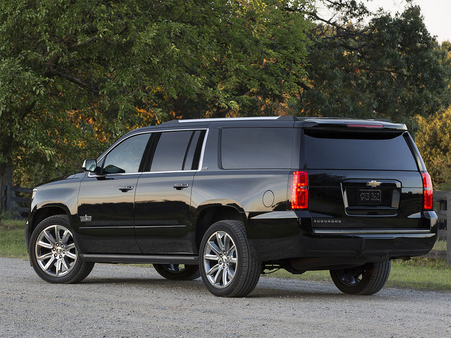chevrolet suburban 2007-2014 Brushed Aluminum Black Pillar Trim