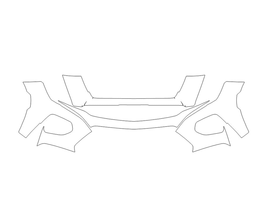 trailblazer Avery Dennison Clear Bra Bumper Precut PPF Diagram