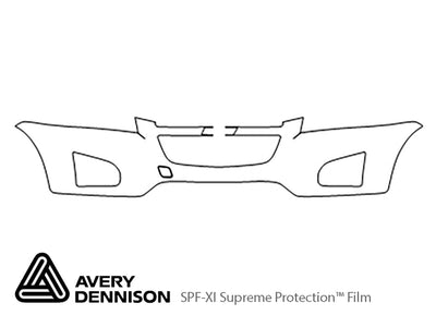 trax Avery Dennison Clear Bra Bumper Precut PPF Diagram