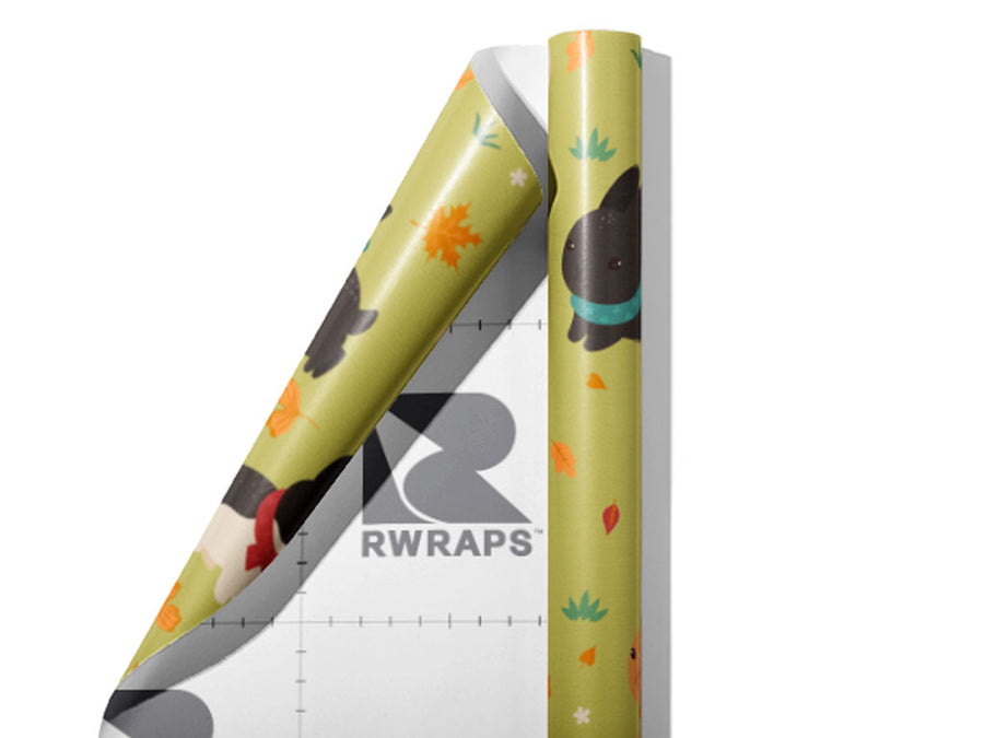 Chilly Day Animal Wrap Film Sheets~Rwraps Series 914 Chilly Day Animal Scrolled Sheet~3