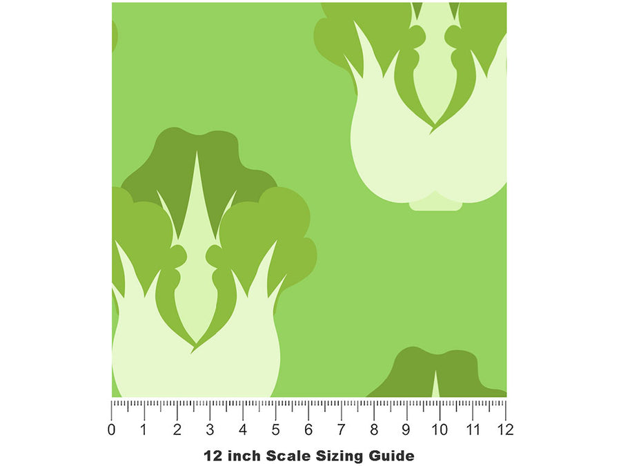 Chinese Napa Cabbage Vegetable Vinyl Film Pattern Size 12 inch Scale~Rwraps Chinese Napa Cabbage Vegetable Sizing Chart~2