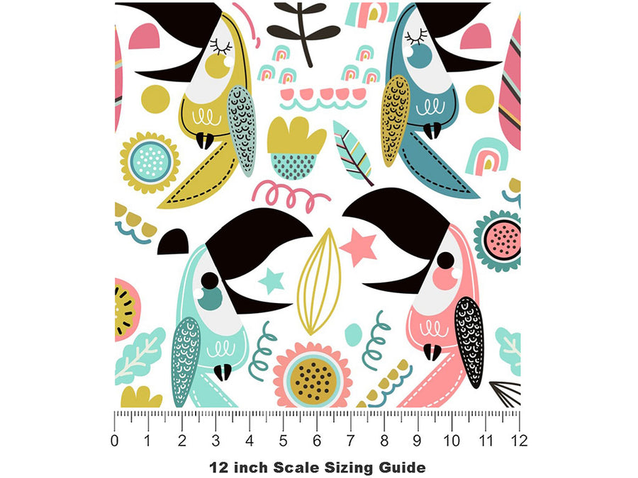Chit Chat Birds Vinyl Film Pattern Size 12 inch Scale~Rwraps Chit Chat Birds Sizing Chart~2
