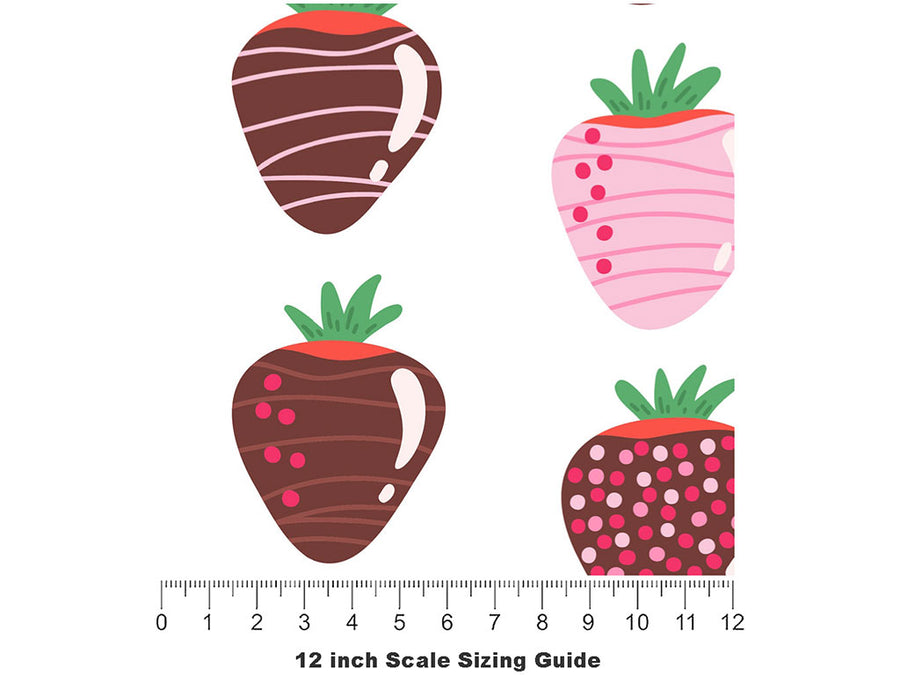 Chocolate Covered Fruit Vinyl Film Pattern Size 12 inch Scale~Rwraps Chocolate Covered Fruit Sizing Chart~2