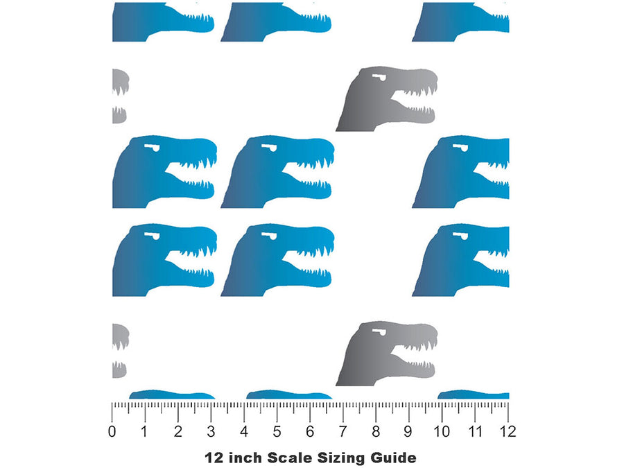 Chomping Action Dinosaur Vinyl Film Pattern Size 12 inch Scale~Rwraps Chomping Action Dinosaur Sizing Chart~2