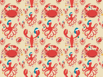 Christmas Seaside Marine Life Vinyl Wrap Pattern~Rwraps Series 914 Digitally Printed Vinyl Wrap~0