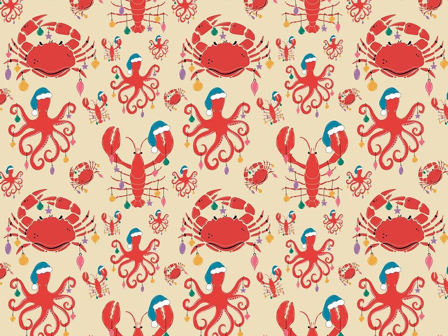 Christmas Seaside Marine Life Vinyl Wrap Pattern~Rwraps Series 914 Digitally Printed Vinyl Wrap~0