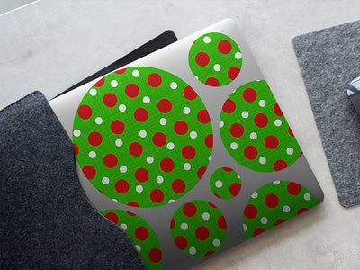 christmas tidings polka dot DIY Laptop Stickers