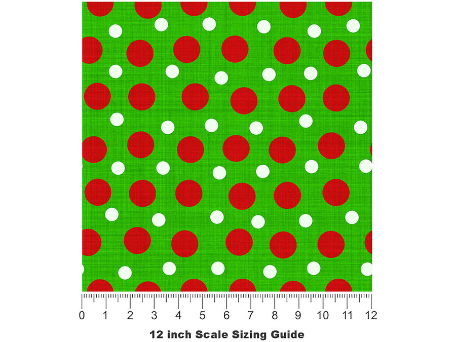 Christmas Tidings Polka Dot Vinyl Film Pattern Size 12 inch Scale~Rwraps Christmas Tidings Polka Dot Sizing Chart~2