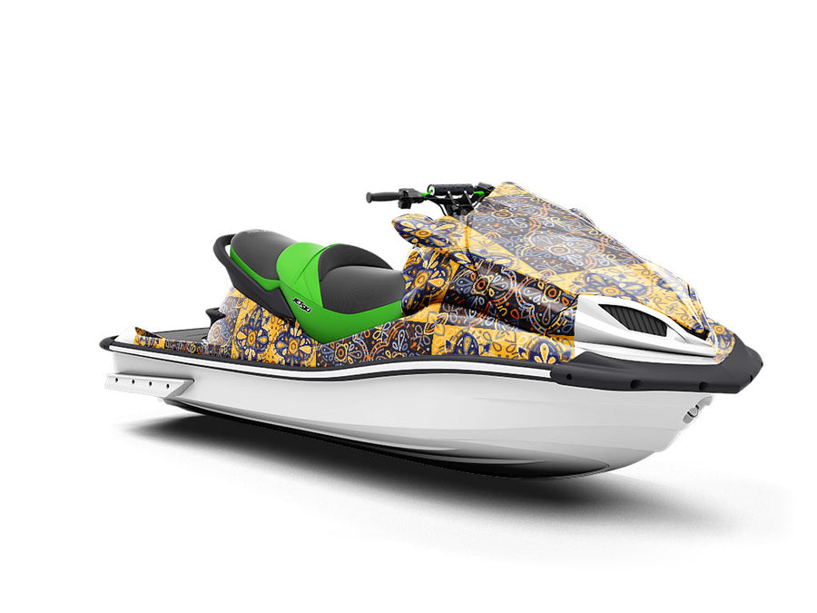 Chrysanthemum Tile Jet Ski Vinyl Customized Wrap