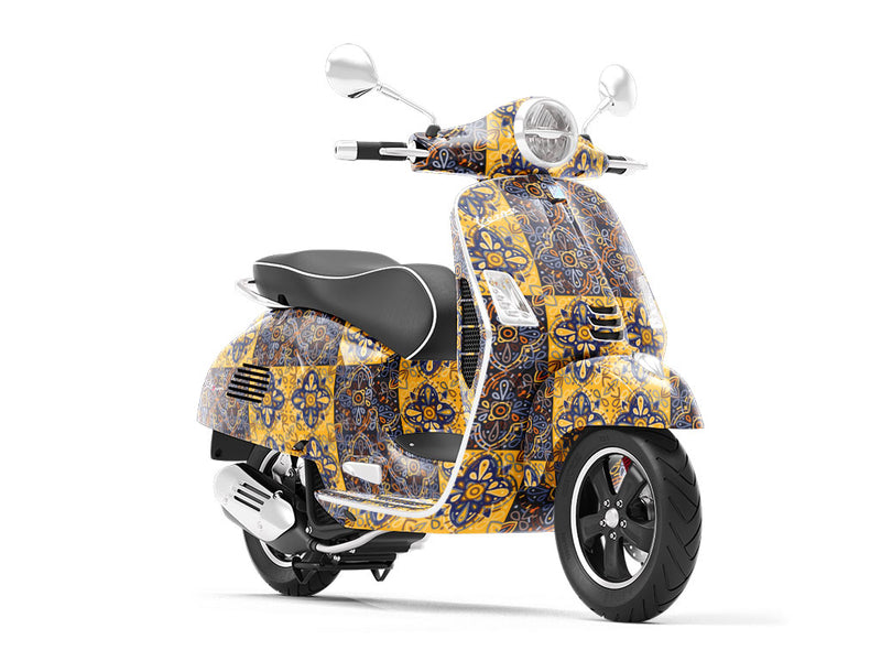 Chrysanthemum Tile Vespa Scooter Wrap Film