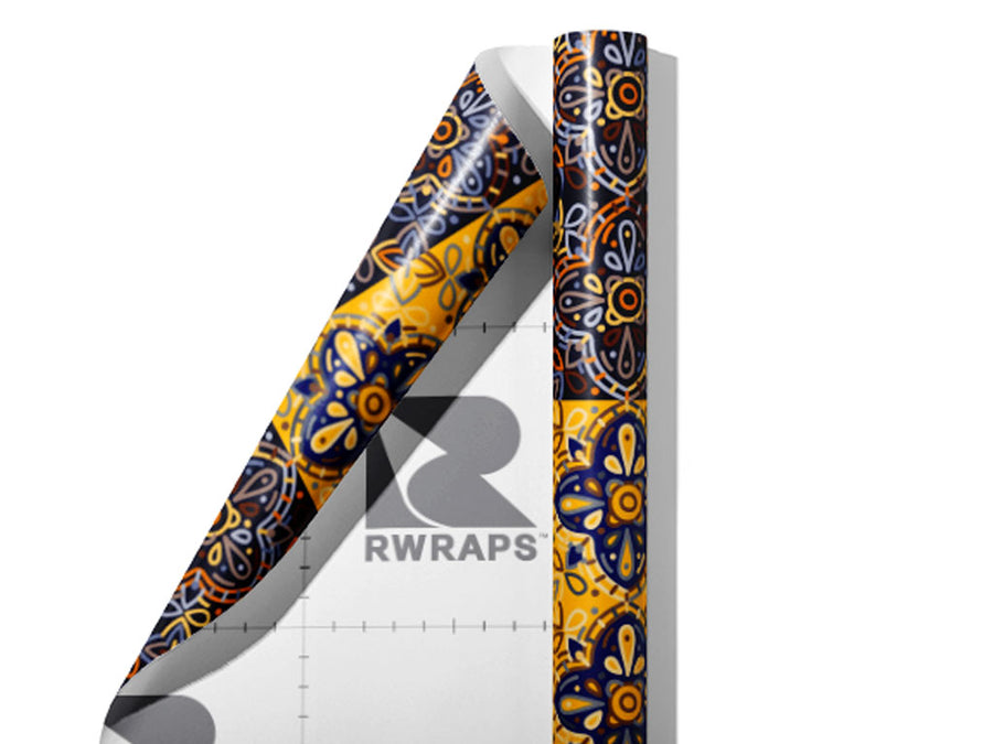 Chrysanthemum Tile Wrap Film Sheets~Rwraps Series 914 Chrysanthemum Tile Scrolled Sheet~4
