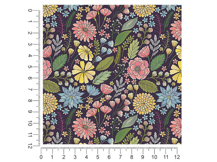 chrysanthemum garden floral 1ft x 1ft Craft Sheets