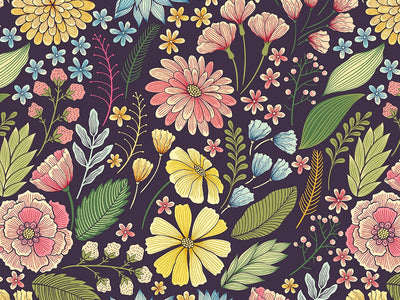 Chrysanthemum Garden Floral Vinyl Wrap Pattern~Rwraps Series 914 Digitally Printed Vinyl Wrap~0