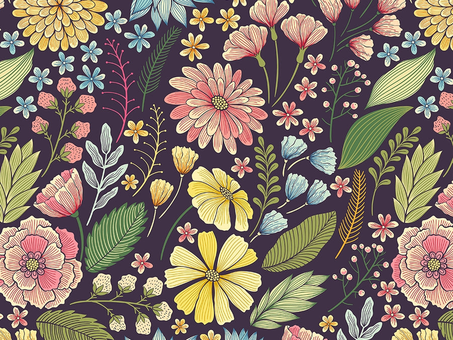 Chrysanthemum Garden Floral Vinyl Wrap Pattern~Rwraps Series 914 Digitally Printed Vinyl Wrap~0