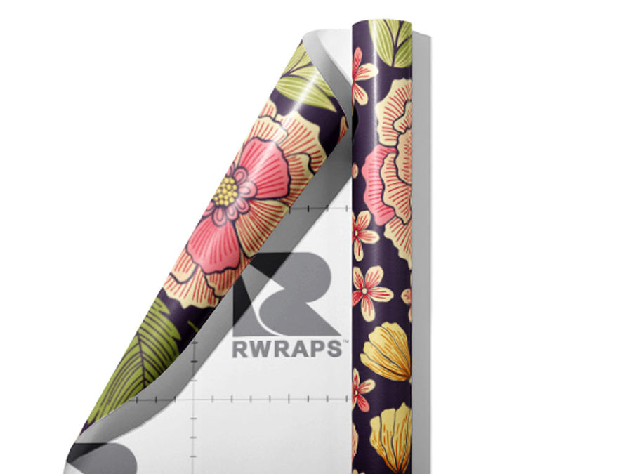 Chrysanthemum Garden Floral Wrap Film Sheets~Rwraps Series 914 Chrysanthemum Garden Floral Scrolled Sheet~3