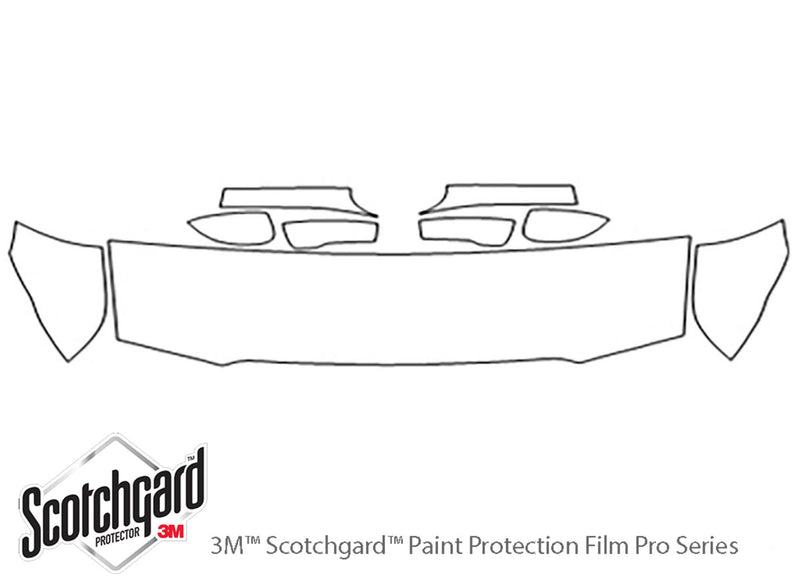 300 3M Clear Bra Hood Precut PPF Diagram