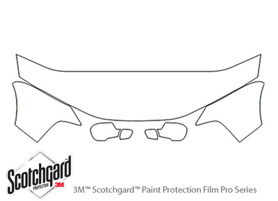 300m 3M Clear Bra Hood Precut PPF Diagram