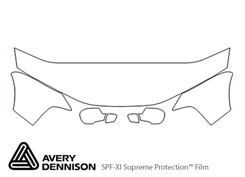 300m Avery Dennison Clear Bra Hood Precut PPF Diagram
