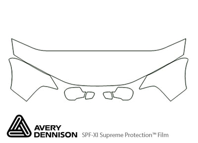 300m Avery Dennison Clear Bra Hood Precut PPF Diagram