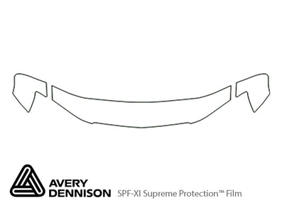 pacifica Avery Dennison Clear Bra Hood Precut PPF Diagram