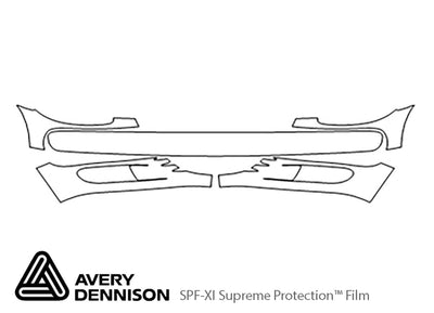 pt cruiser Avery Dennison Clear Bra Bumper Precut PPF Diagram