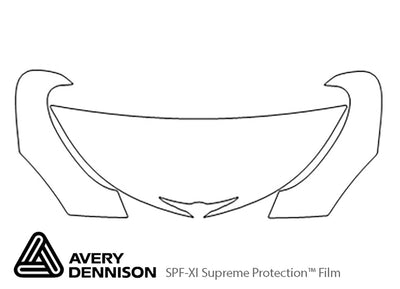 pt cruiser Avery Dennison Clear Bra Hood Precut PPF Diagram