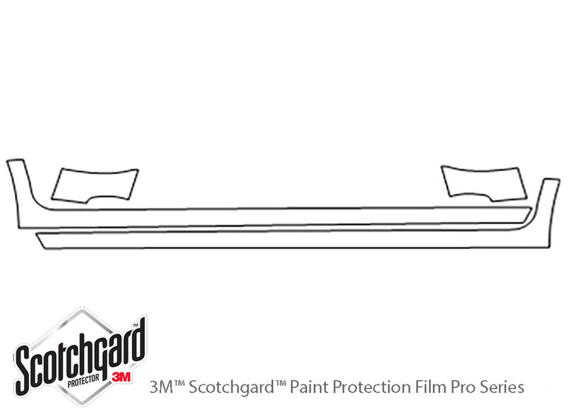 pt cruiser 3M Clear Bra Door Cup Precut PPF Diagram