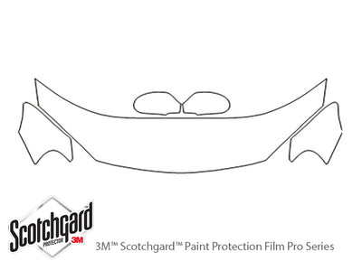 sebring 3M Clear Bra Hood Precut PPF Diagram